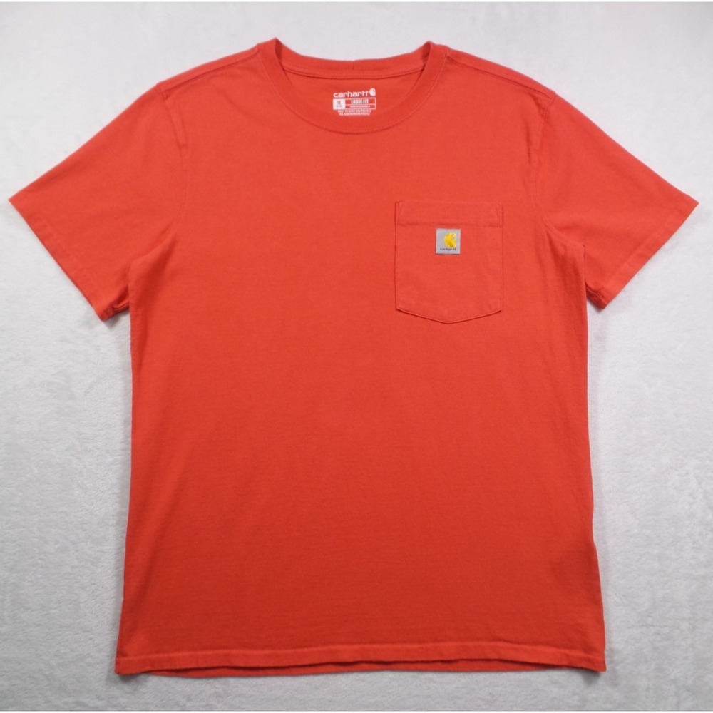 Carhartt Shirt Womens‎ Size M (8-10) Orange Loose Fit Pullover Short Sleeve Crew